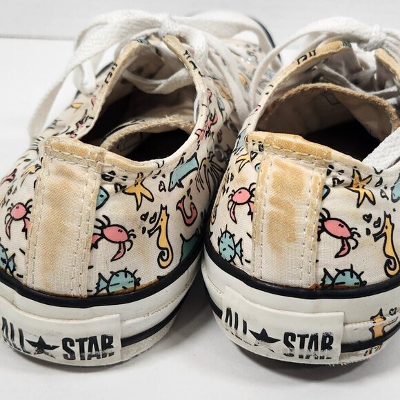 Converse All Star Low Sea Creature Shoes Men’s 6 Women’s 8- Stained - Picture 3 of 4